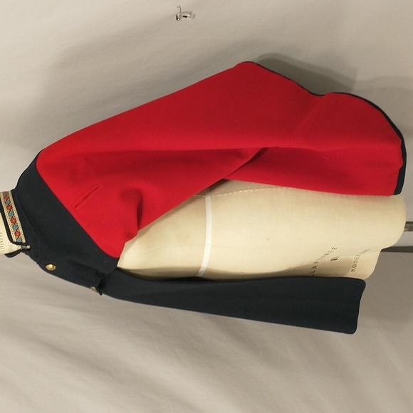 Vintage Wool Cape Navy Blue w Red Lining Nurse w Trim Cover Quality moth damage - Picture 6 of 16